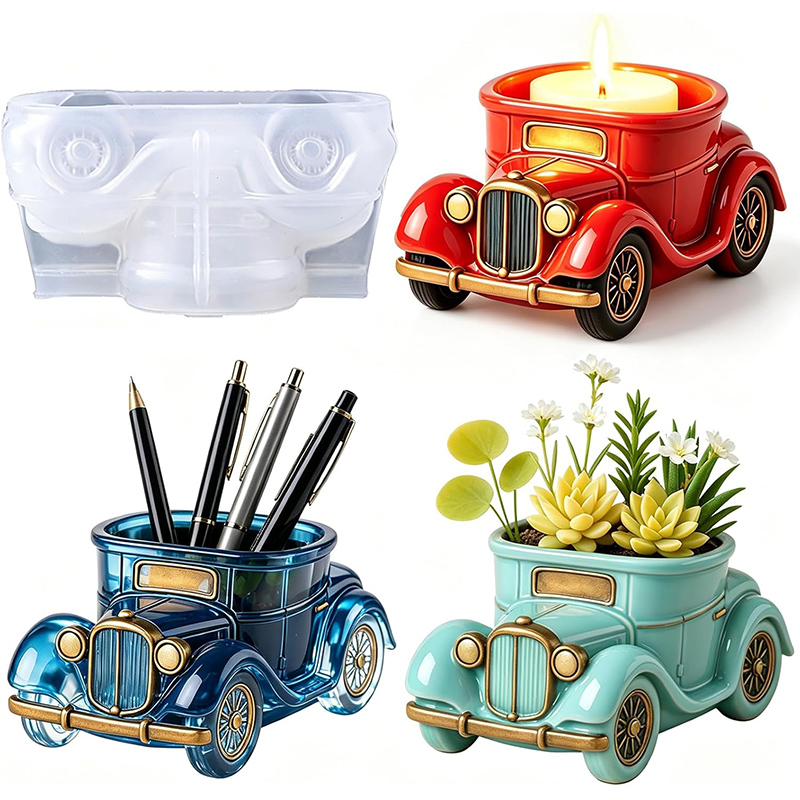 Potsticker Mold - 3D Vintage Bus Car Succulent Pot