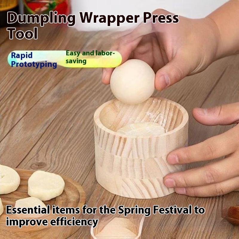 Dumpling Press Set - 1 Set Wooden Dumpling Maker -