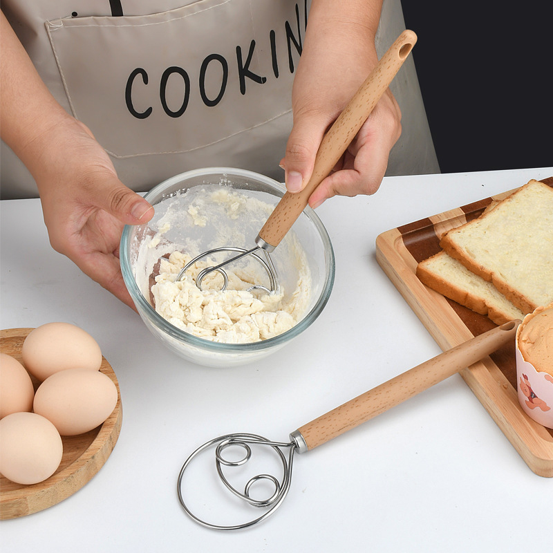 Danish Pancake Pan - 10-Inch Stainless Steel Dough Whisk with