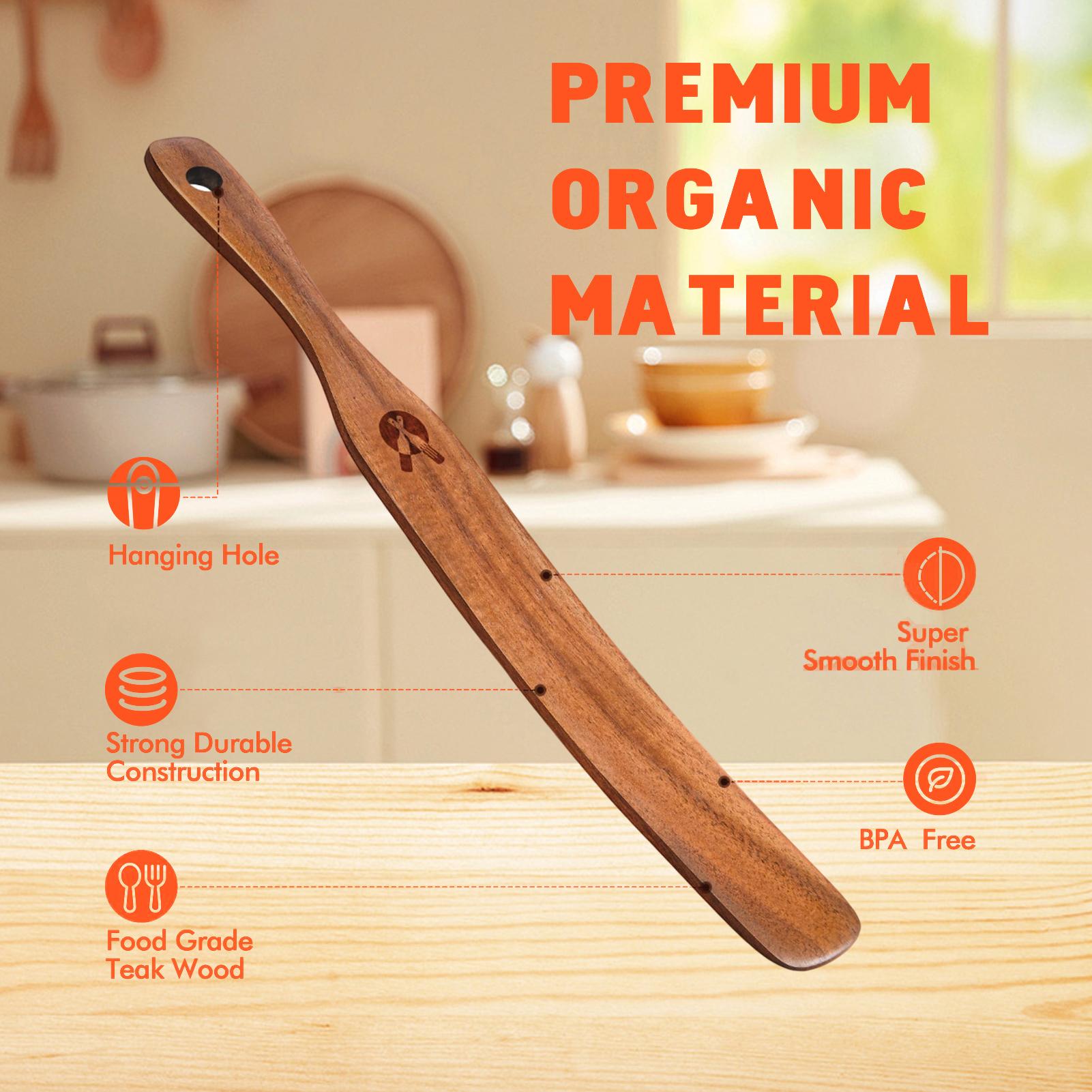 Okonomiyaki Spatula - Wooden Stir Stick Narrow Jar Scraper