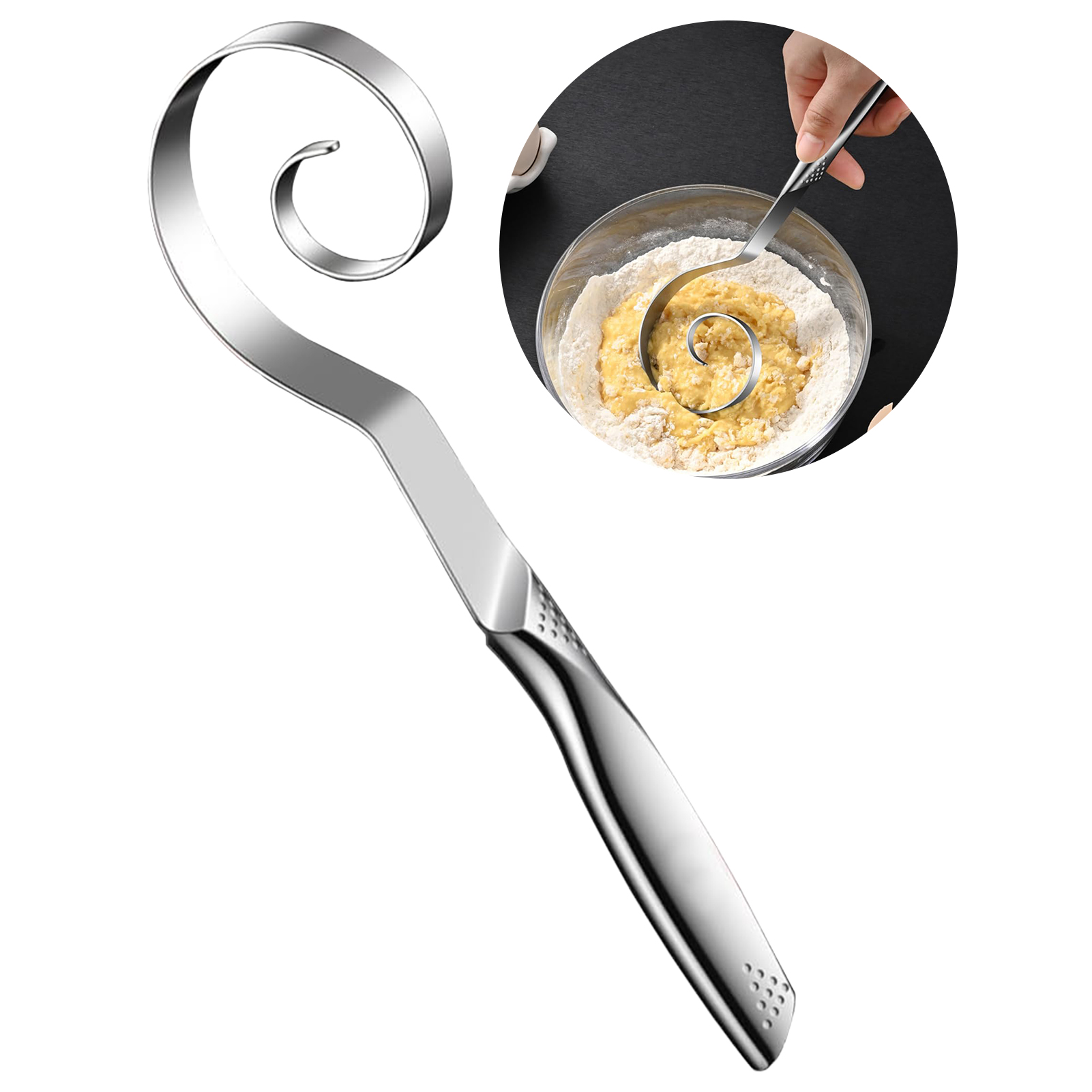 Danish Pancake Pan - Danish Dough Whisk Stainless Steel HandHeld