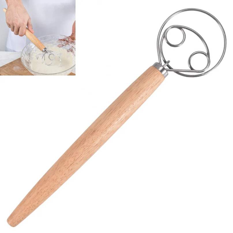Danish Pancake Pan - Large Hand Danish Dough Whisk Bread