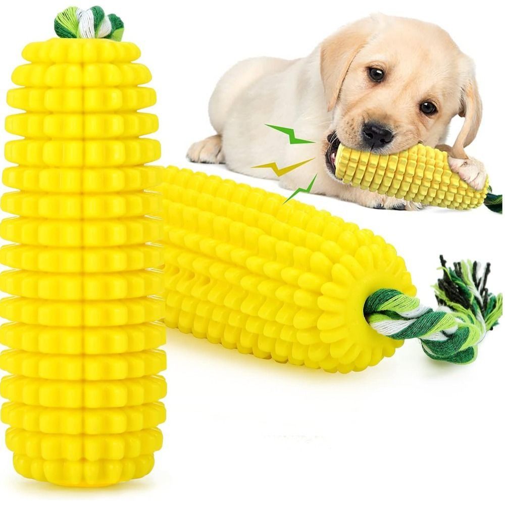 Corn Dog Stick - Tough Rubber Dog Chew Corn Stick