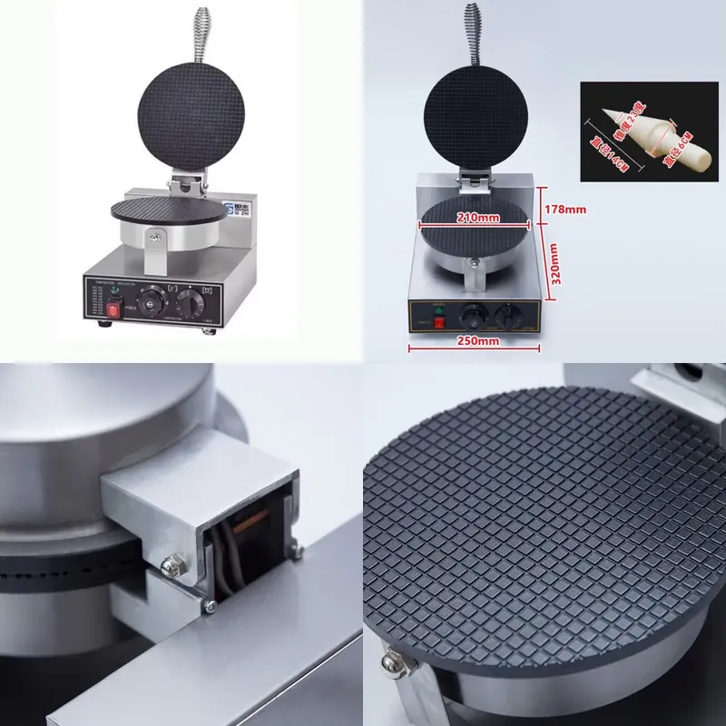 Waffle Cone Maker - TEBAK Factory Snack Machines Electric Waffle