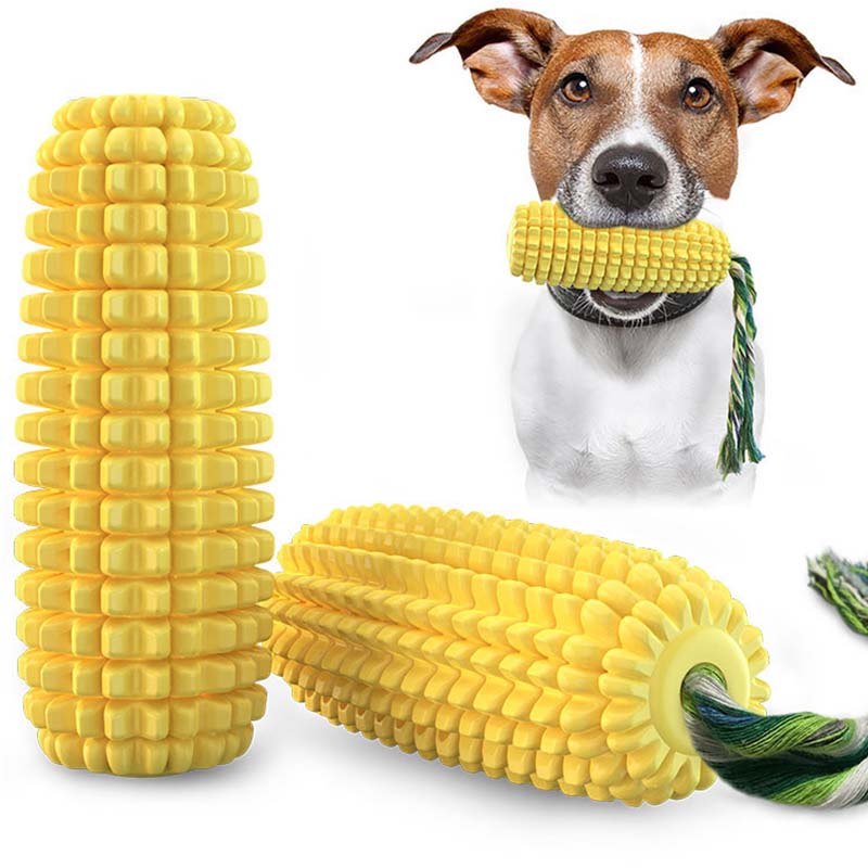 Corn Dog Stick - Corn Shape Squeaky Dog Toy Durable