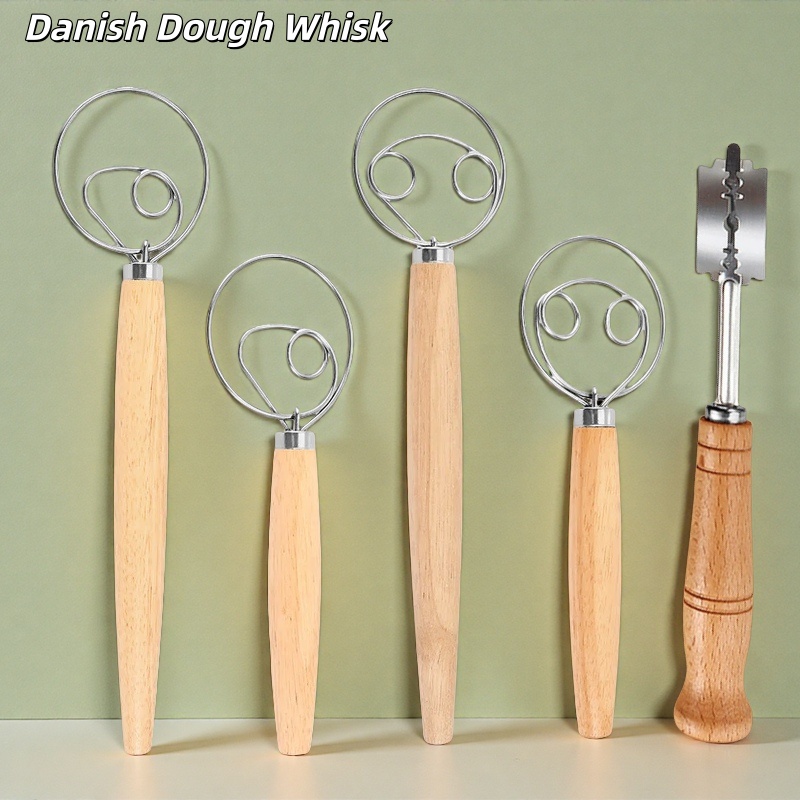 Danish Pancake Pan - 304 Stainless Steel Dough Whisk with