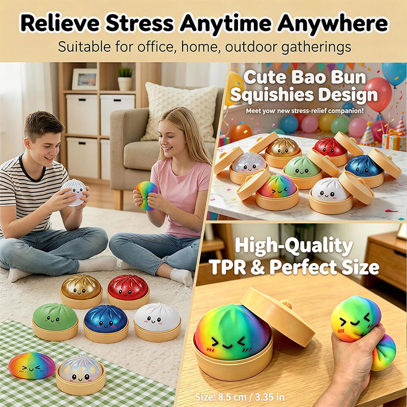 Bao Steamer Bamboo - Bao Bun Squishy Toy with Bamboo
