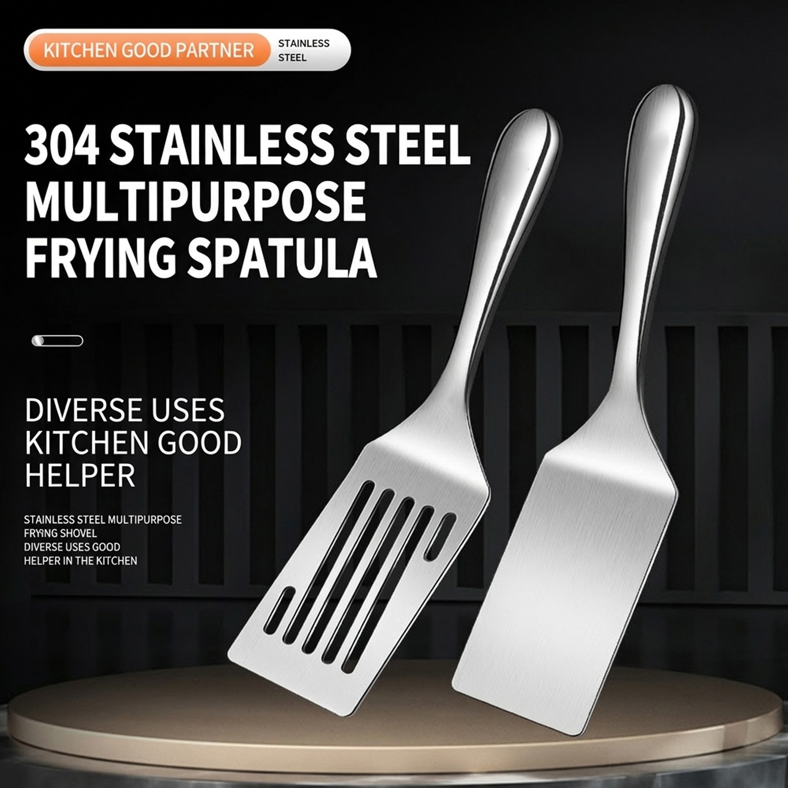 Okonomiyaki Spatula - Stainless Steel Spatula Short Handle Flat