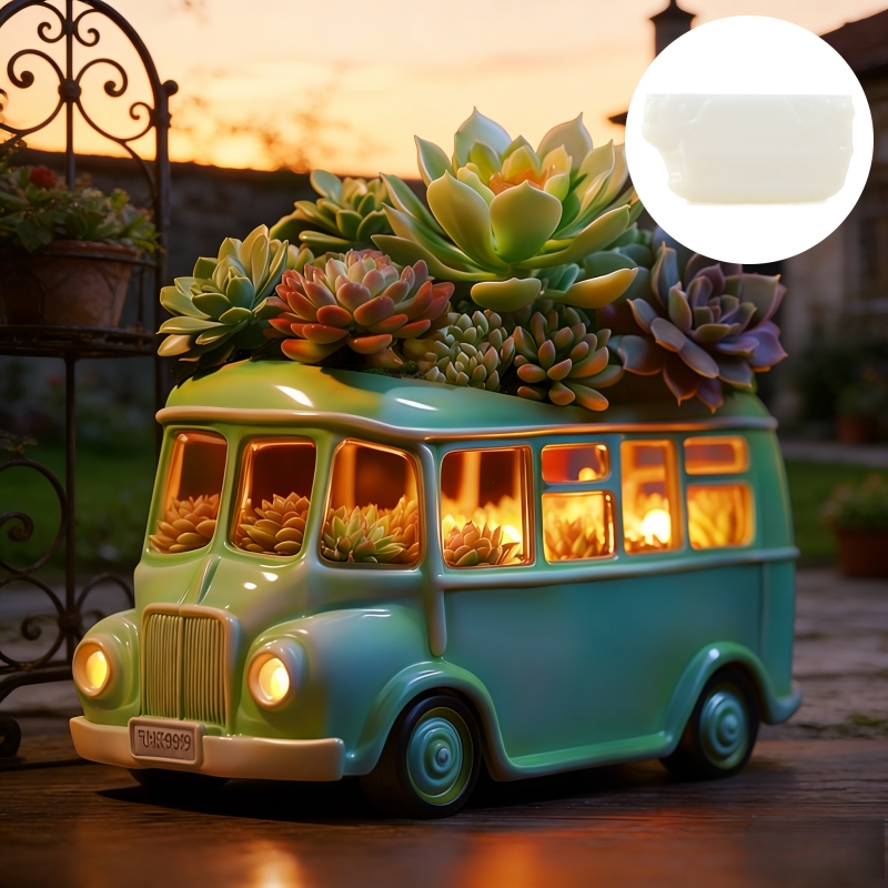 Potsticker Mold - Bus succulent plant flowerpot resin silicone