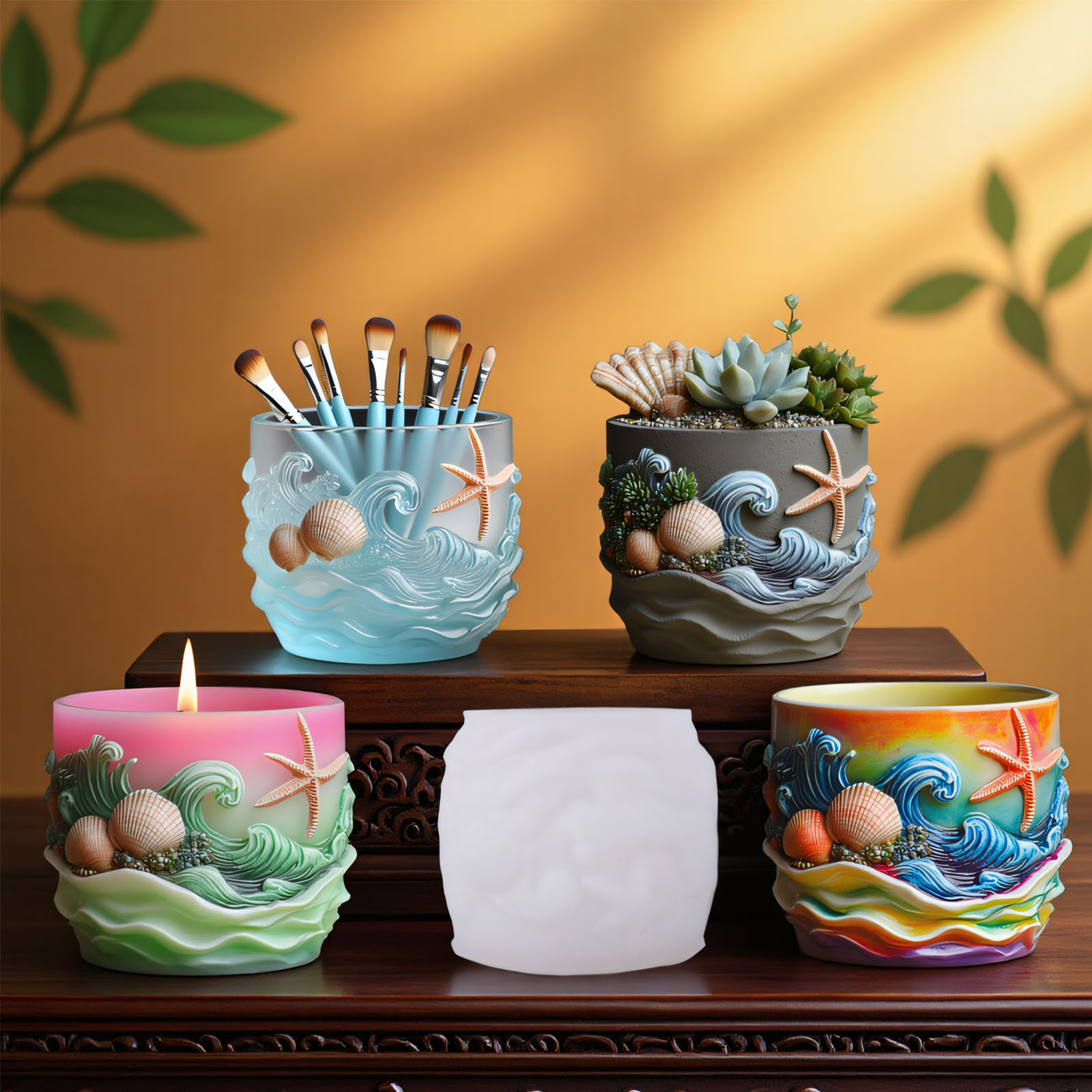 Potsticker Mold - Marine Life Relief Succulent Plant Flowerpot