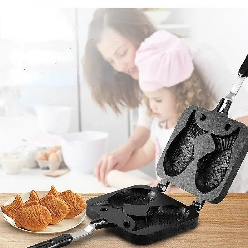 Egg Waffle Pan - Kitchen Japanese Taiyaki Double Fish Shaped