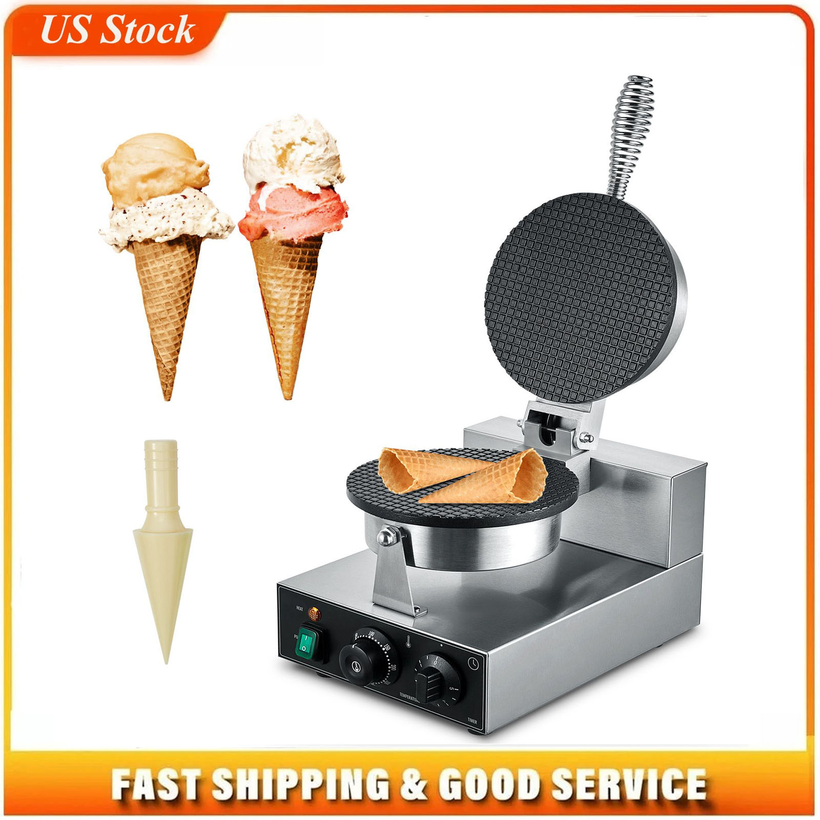 Waffle Cone Maker - Electric Ice Cream Cone Maker, Commercial