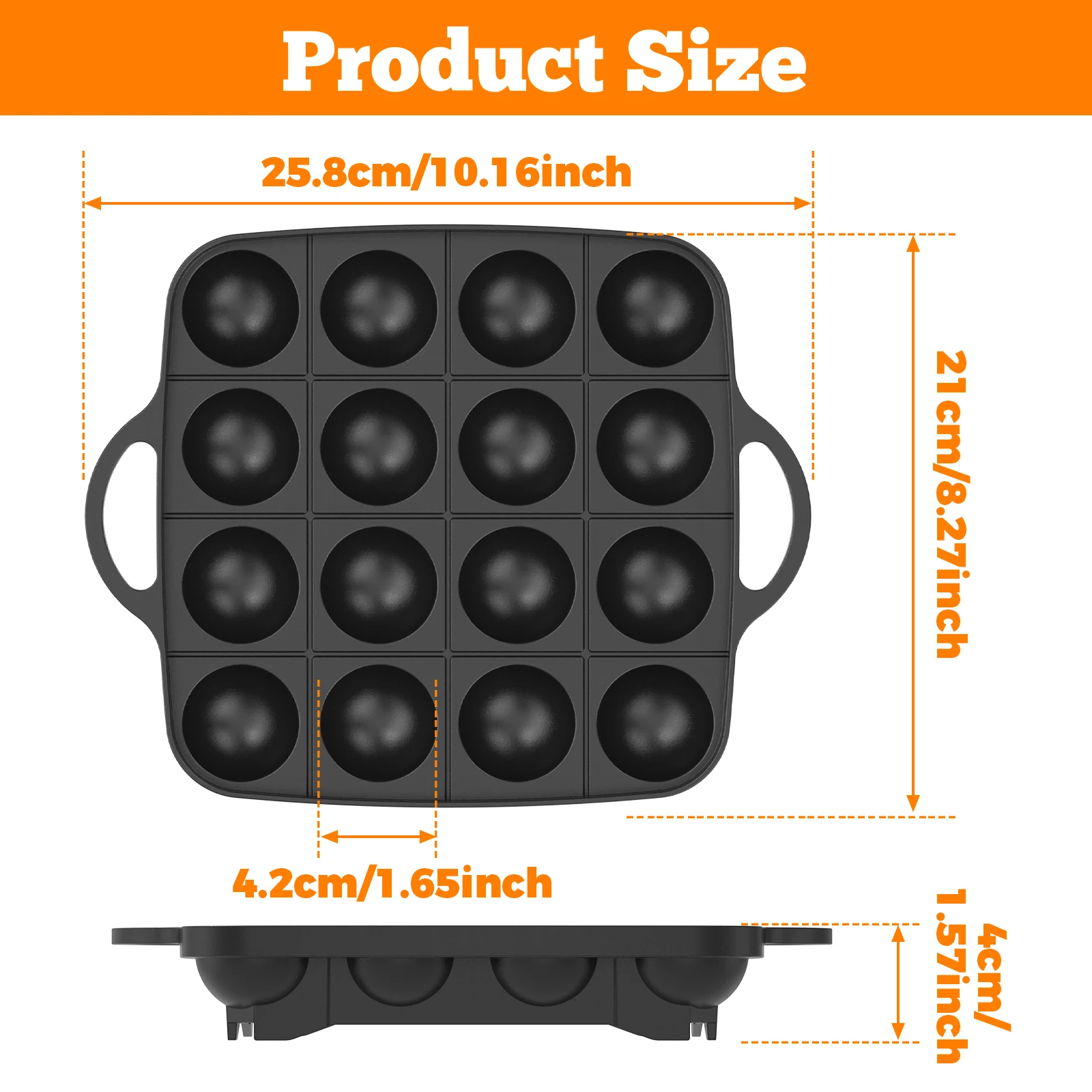 16 Holes Takoyaki Pan Cast Alu - огляд і ціна Takoyaki Grill Plate