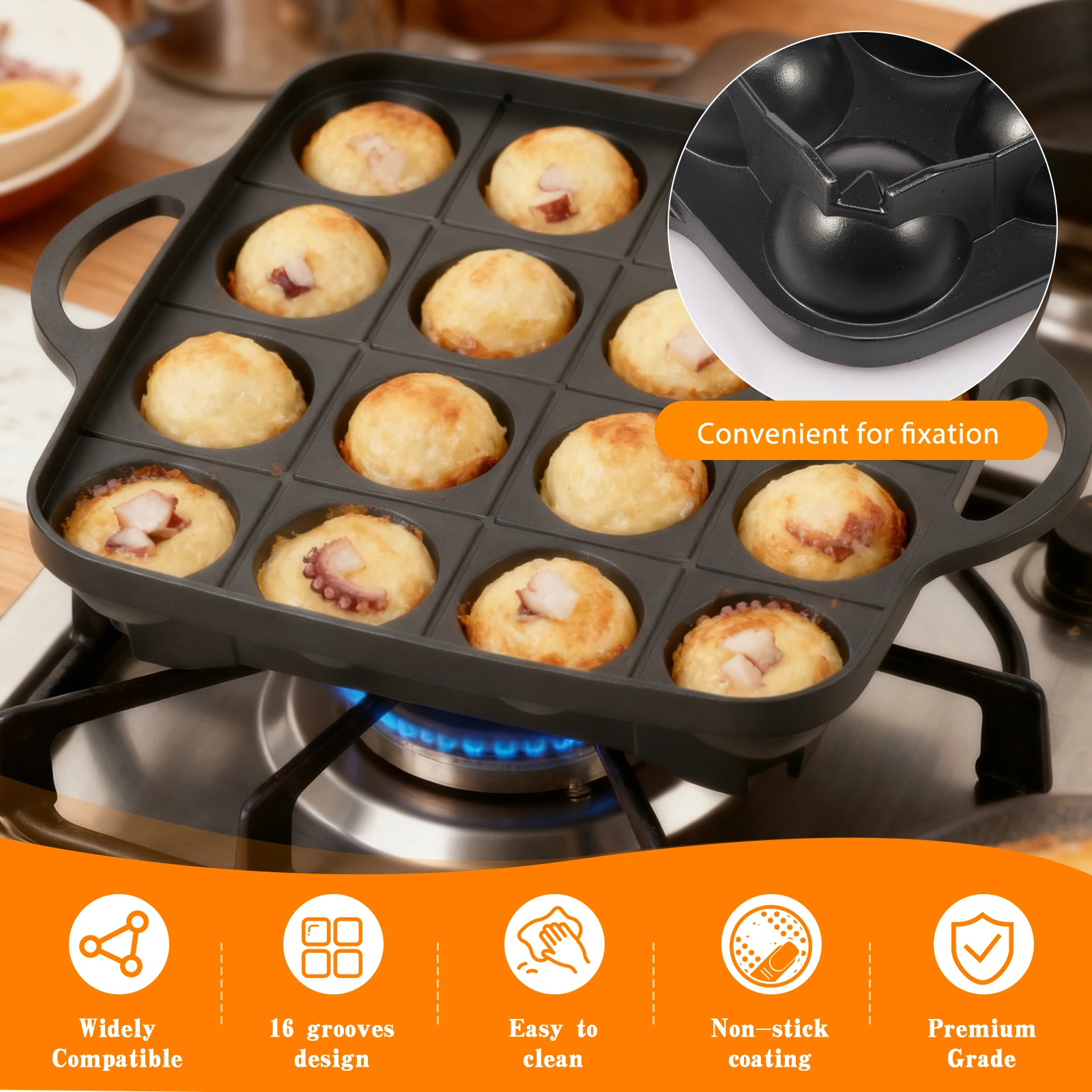 16 Holes Takoyaki Pan Cast Alu - огляд і ціна Takoyaki Grill Plate