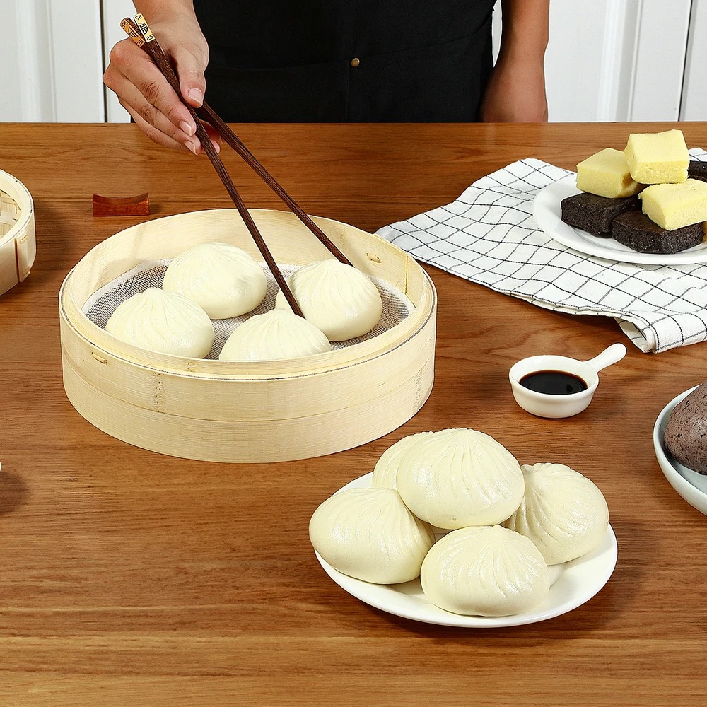 Bamboo Steamer Basket with Lid - огляд і ціна Bao Steamer Bamboo