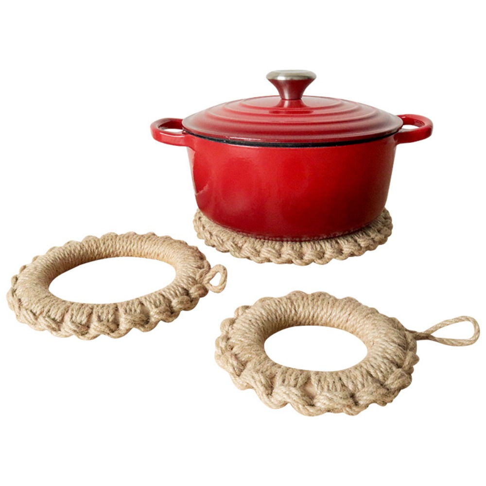 2Pcs Rustic Jute Woven Trivets - огляд і ціна Cast Iron Corn