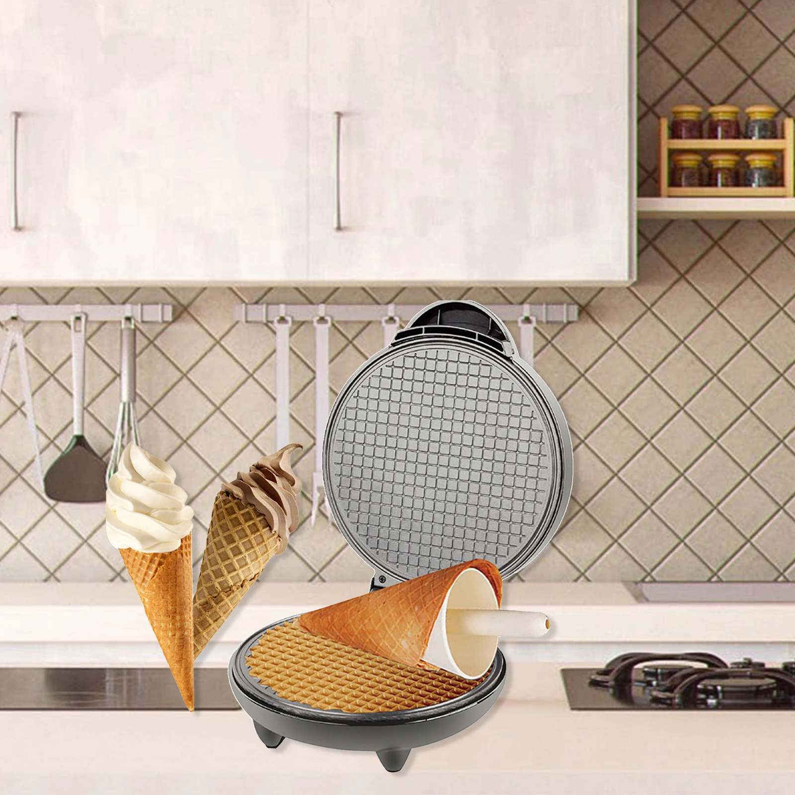 1200W Waffle Maker Nonstick Ba - огляд і ціна Waffle Cone Maker