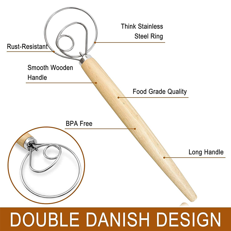 Large Hand Danish Dough Whisk  - огляд і ціна Danish Pancake Pan