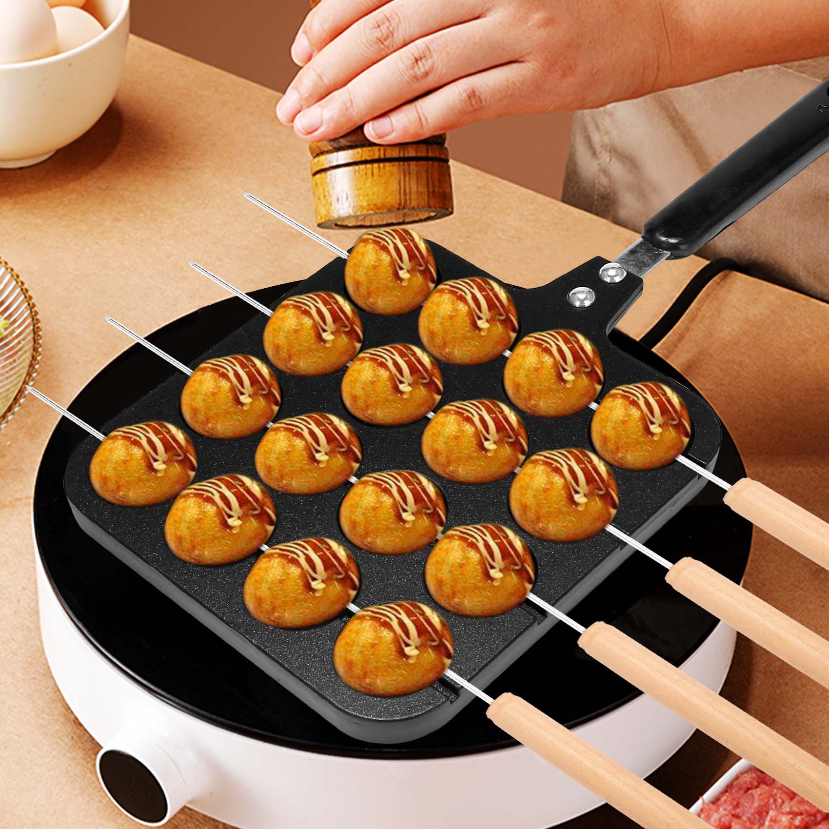 F-T 16 Holes Aluminum Takoyaki - огляд і ціна Takoyaki Grill Plate