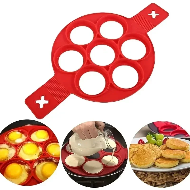 Silicone 7-hole Circular Fryin - огляд і ціна Egg Waffle Pan