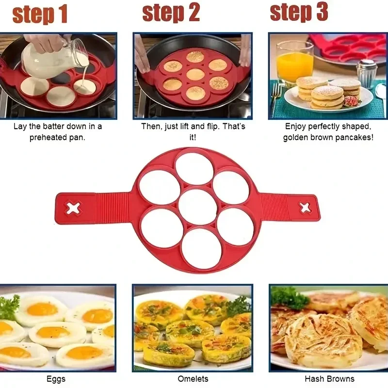 Silicone 7-hole Circular Fryin - огляд і ціна Egg Waffle Pan