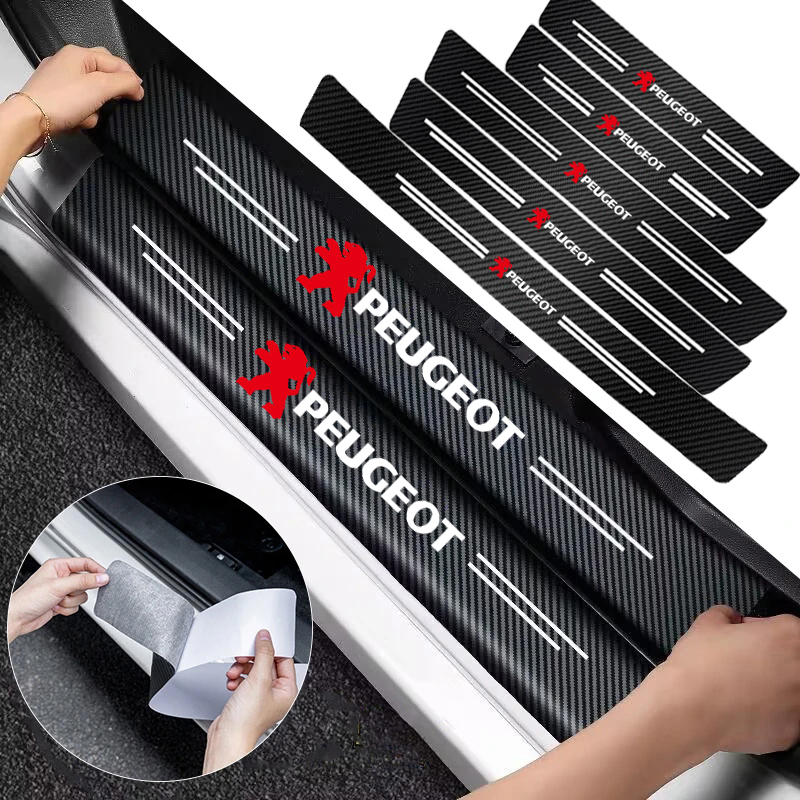 1/4/5Pcs Car Door Sill Scuff P - огляд і ціна Crepe Pan Carbon